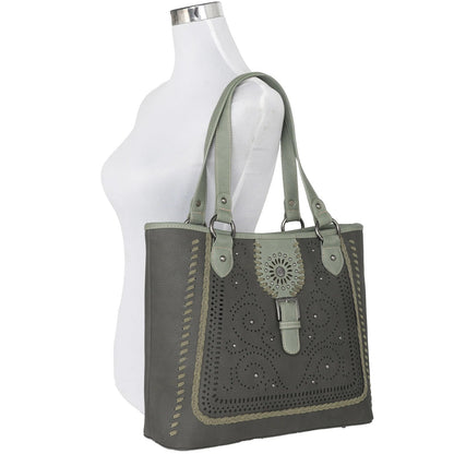 Dark Green Buckle Collection Concealed Carry Tote