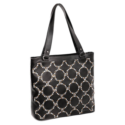 Real Leather Studs Collection Dual Sided Concealed Carry Tote