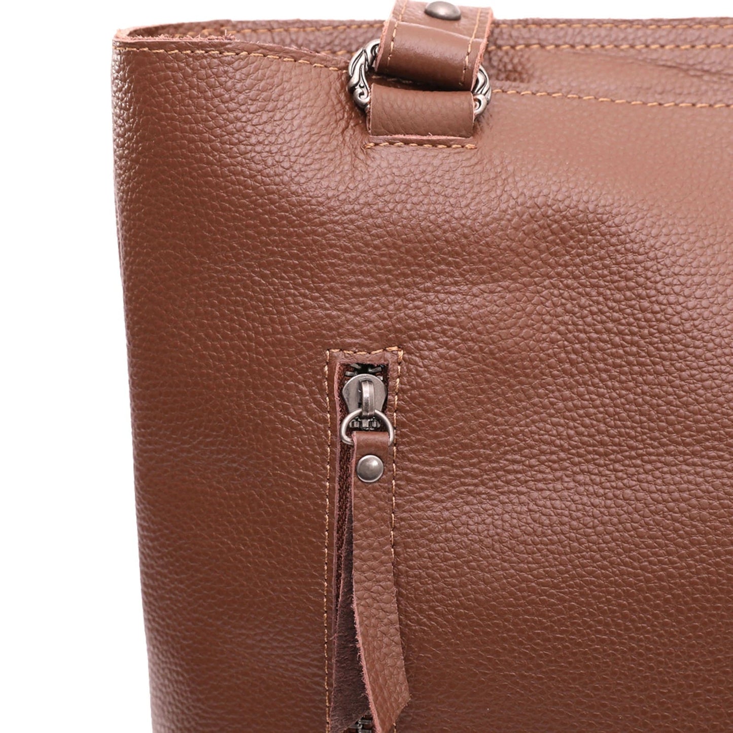 Real Leather Studs Collection Dual Sided Concealed Carry Tote