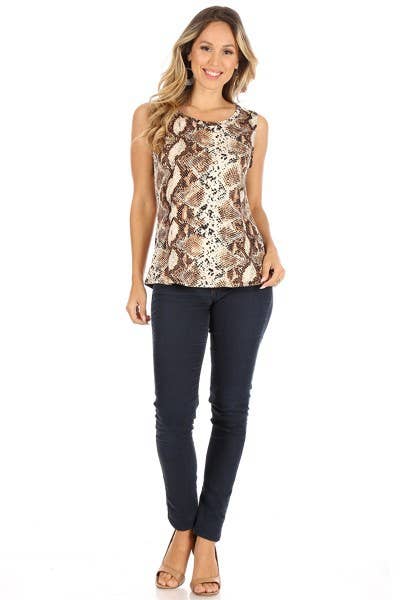 Snake Print Knit Tank Top