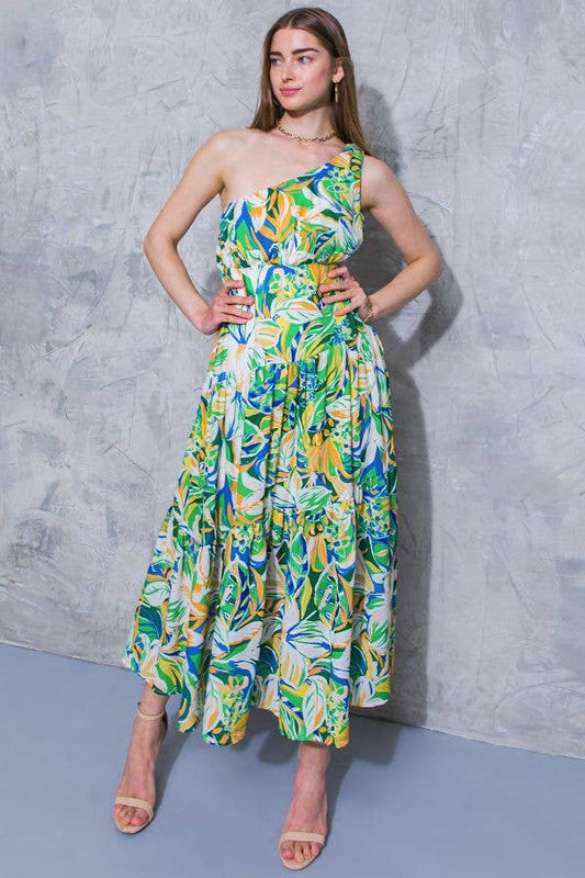 Printed Woven Midi Dress