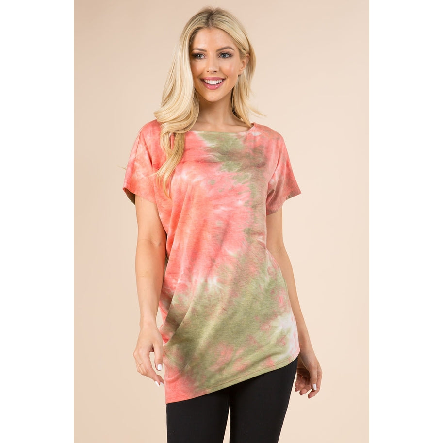 Tie Dye Asymmetrical Hem Top