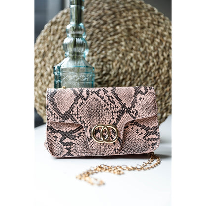 Faux Snake Leather Crossbody Bag