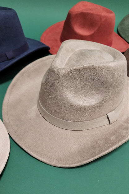 Velvet Suede Panama Cowboy Hat with Belt