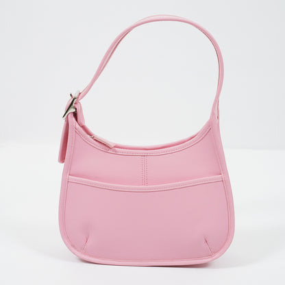 Pink PU Leather Hobo Bag