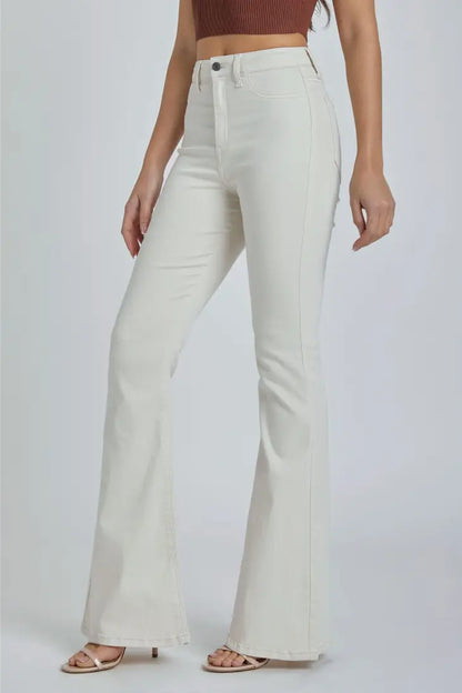 Cello Jeans - Off White Slim Fit Flare Jeans