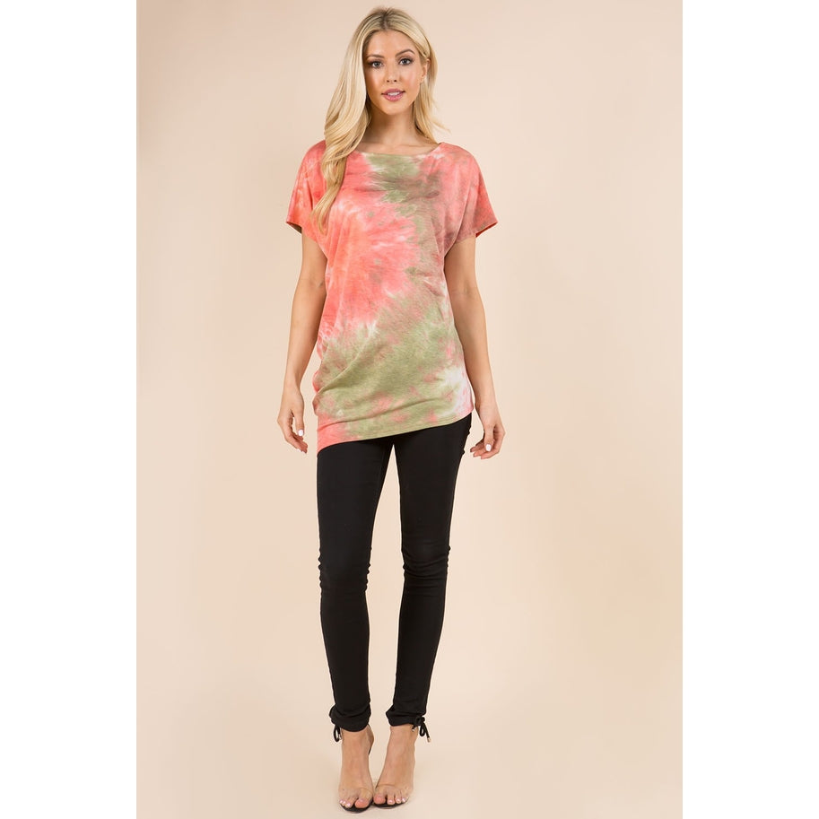 Tie Dye Asymmetrical Hem Top