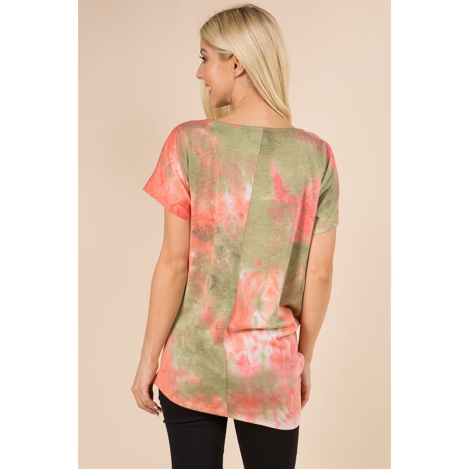 Tie Dye Asymmetrical Hem Top