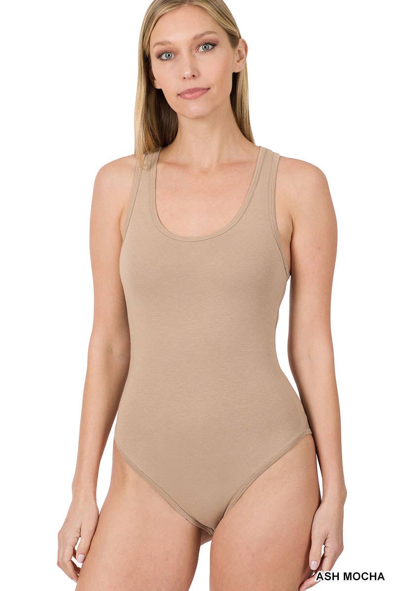 Premium Cotton Racer Back Tank Bodysuit