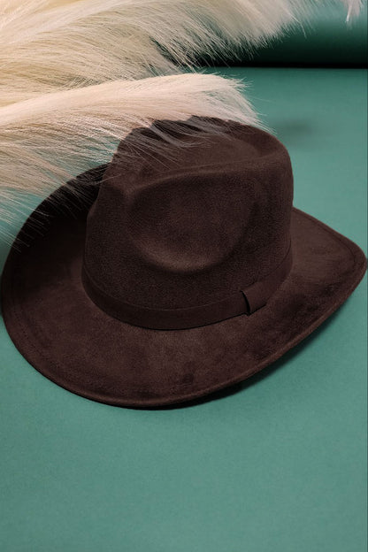 Velvet Suede Panama Cowboy Hat with Belt