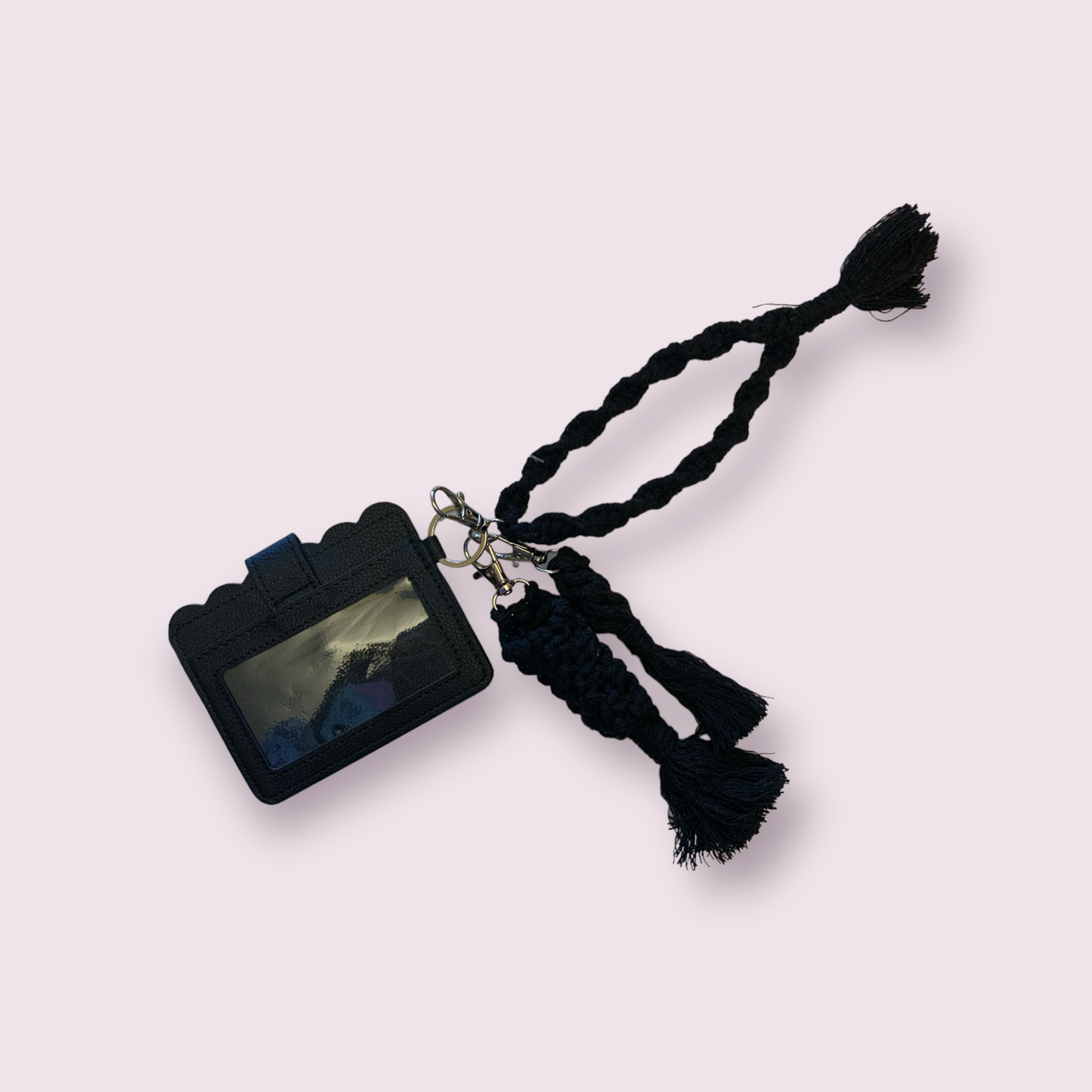 Macrame Bracelet Wristlet Keychain With Card Holder Wallet