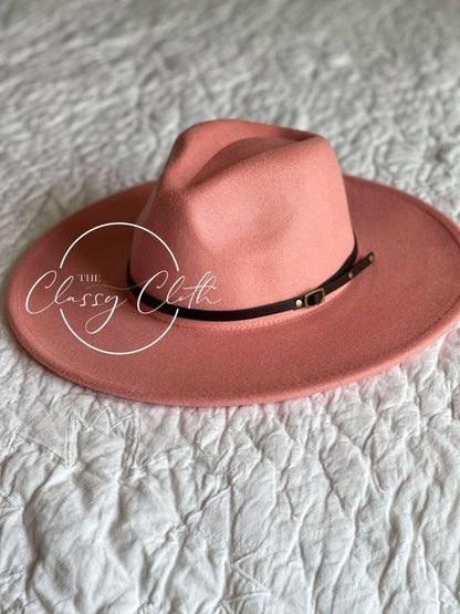 The Classy Cloth Wide Brim Hat w/ Belt - RTS