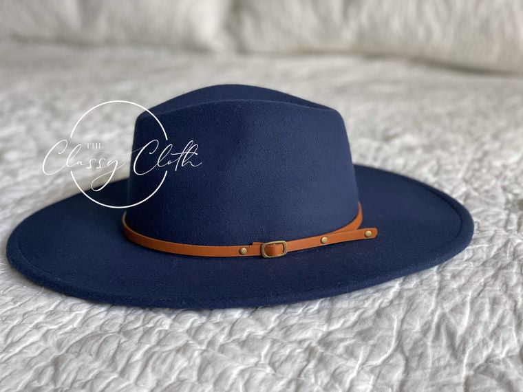 The Classy Cloth Wide Brim Hat w/ Belt - RTS