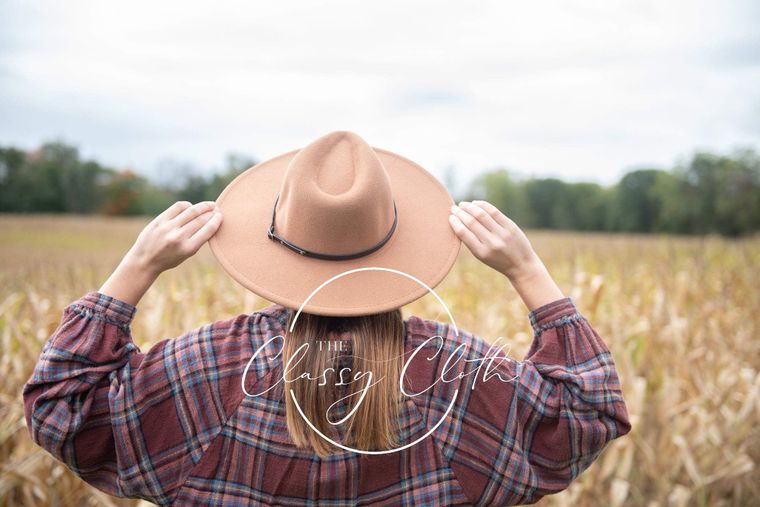 The Classy Cloth Wide Brim Hat w/ Belt - RTS