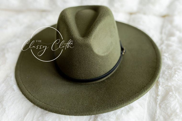 The Classy Cloth Wide Brim Hat w/ Belt - RTS