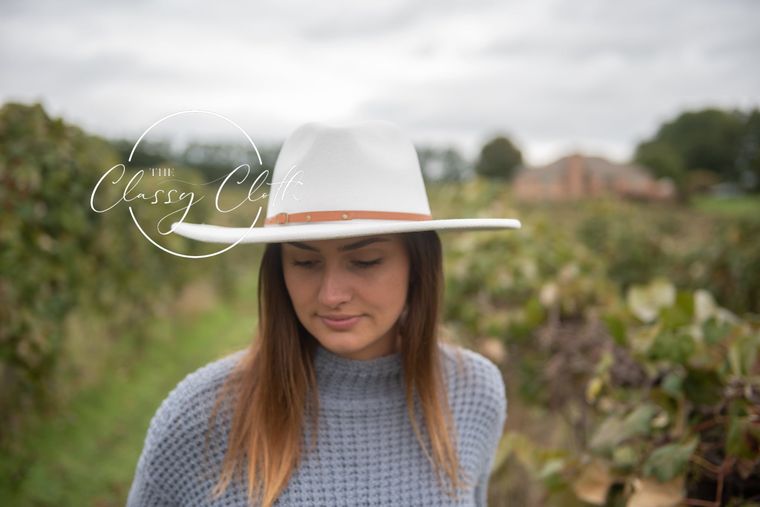 The Classy Cloth Wide Brim Hat w/ Belt - RTS