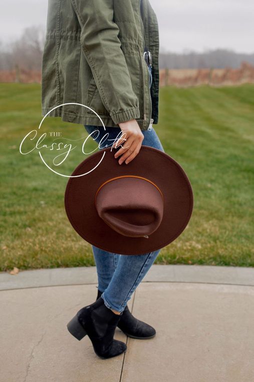 The Classy Cloth Wide Brim Hat w/ Belt - RTS