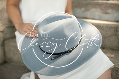 The Classy Cloth Wide Brim Hat w/ Belt - RTS