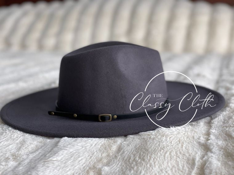 The Classy Cloth Wide Brim Hat w/ Belt - RTS