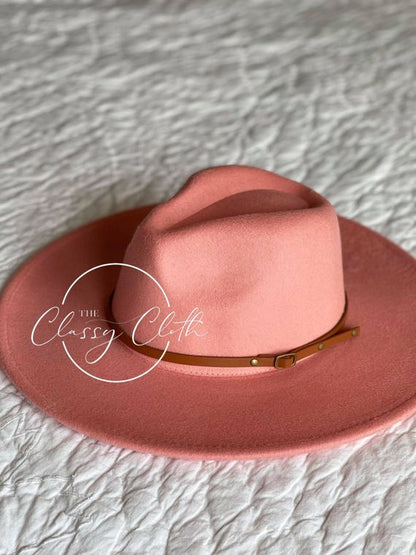 The Classy Cloth Wide Brim Hat w/ Belt - RTS