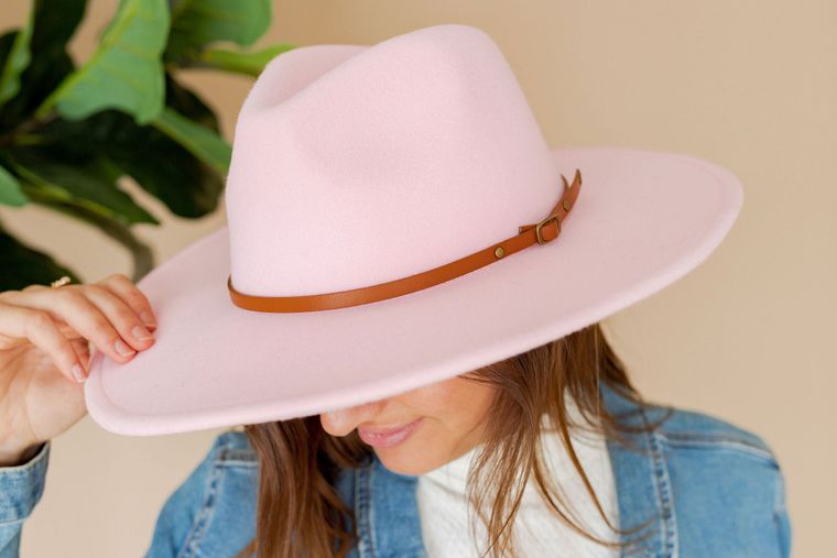 The Classy Cloth Wide Brim Hat w/ Belt - RTS