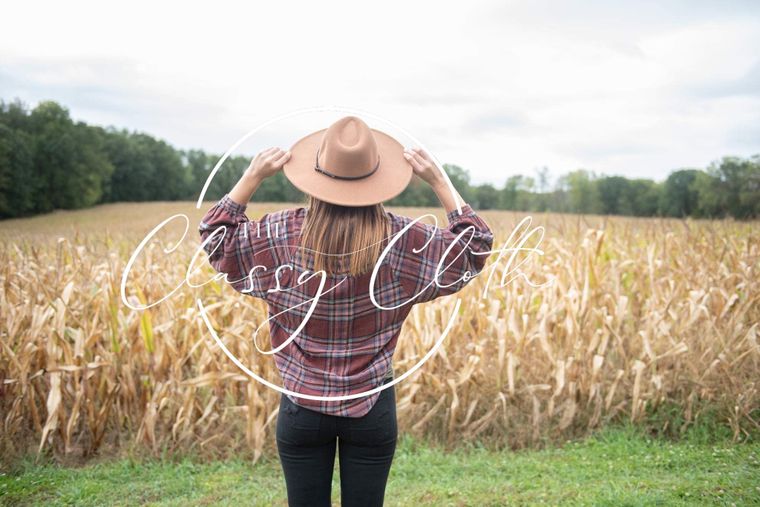 The Classy Cloth Wide Brim Hat w/ Belt - RTS