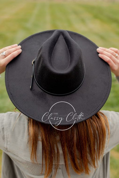 The Classy Cloth Wide Brim Hat w/ Belt - RTS