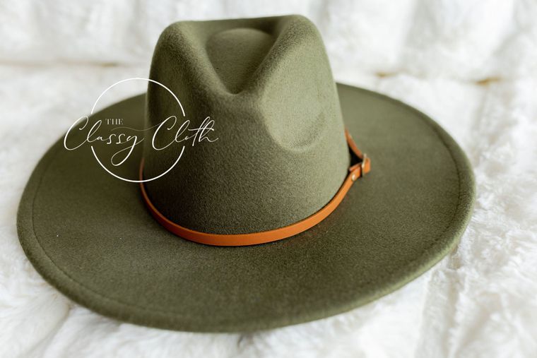 The Classy Cloth Wide Brim Hat w/ Belt - RTS