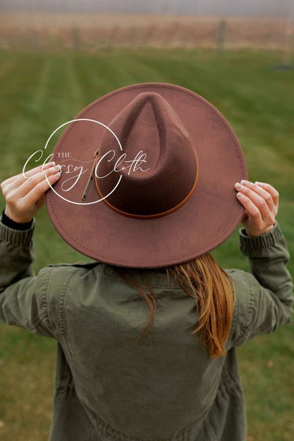 The Classy Cloth Wide Brim Hat w/ Belt - RTS