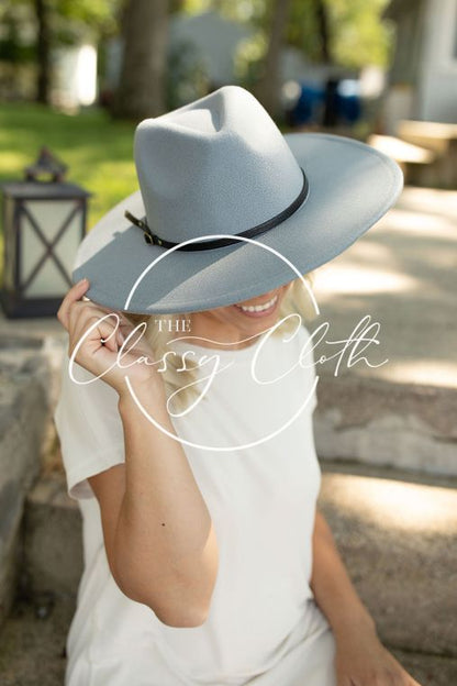 The Classy Cloth Wide Brim Hat w/ Belt - RTS