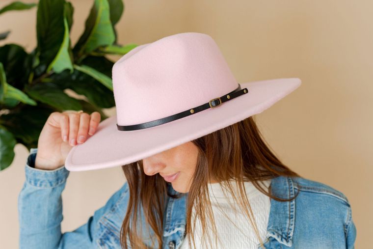 The Classy Cloth Wide Brim Hat w/ Belt - RTS