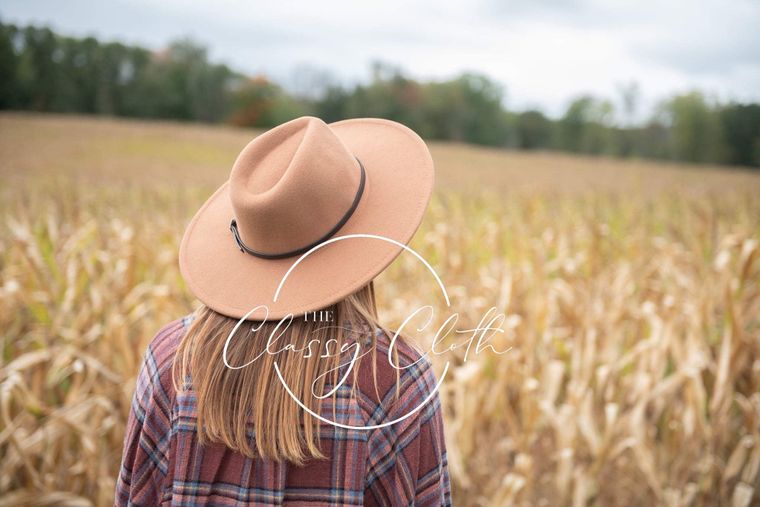 The Classy Cloth Wide Brim Hat w/ Belt - RTS