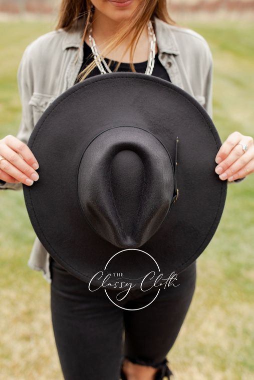 The Classy Cloth Wide Brim Hat w/ Belt - RTS