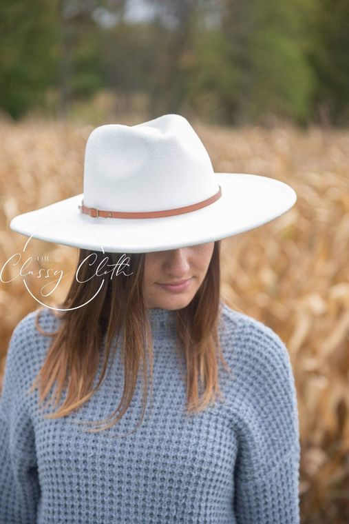 The Classy Cloth Wide Brim Hat w/ Belt - RTS