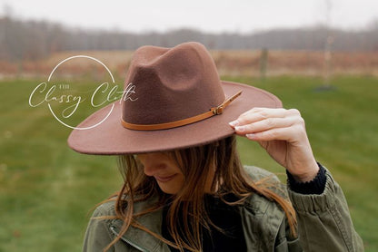 The Classy Cloth Wide Brim Hat w/ Belt - RTS