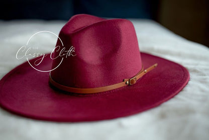 The Classy Cloth Wide Brim Hat w/ Belt - RTS