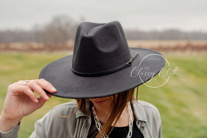 The Classy Cloth Wide Brim Hat w/ Belt - RTS