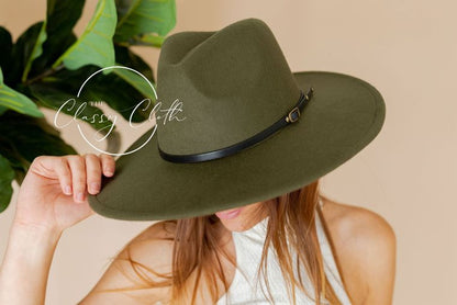 The Classy Cloth Wide Brim Hat w/ Belt - RTS