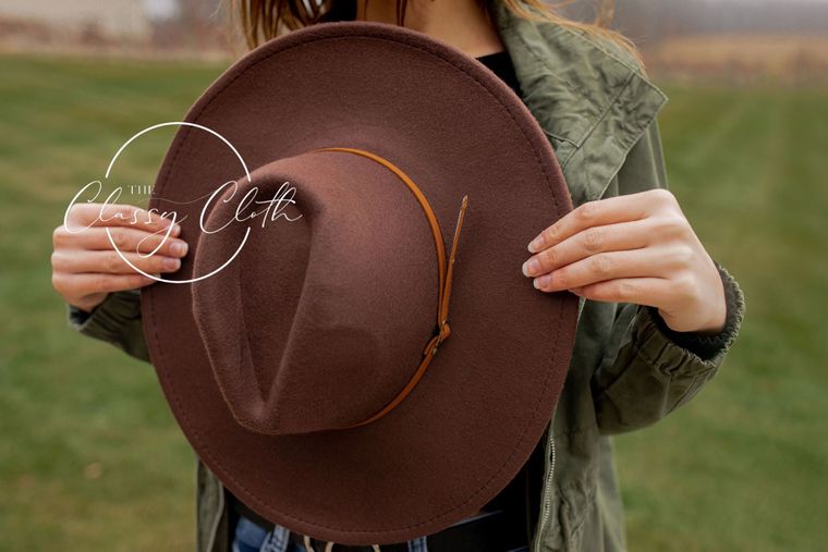 The Classy Cloth Wide Brim Hat w/ Belt - RTS