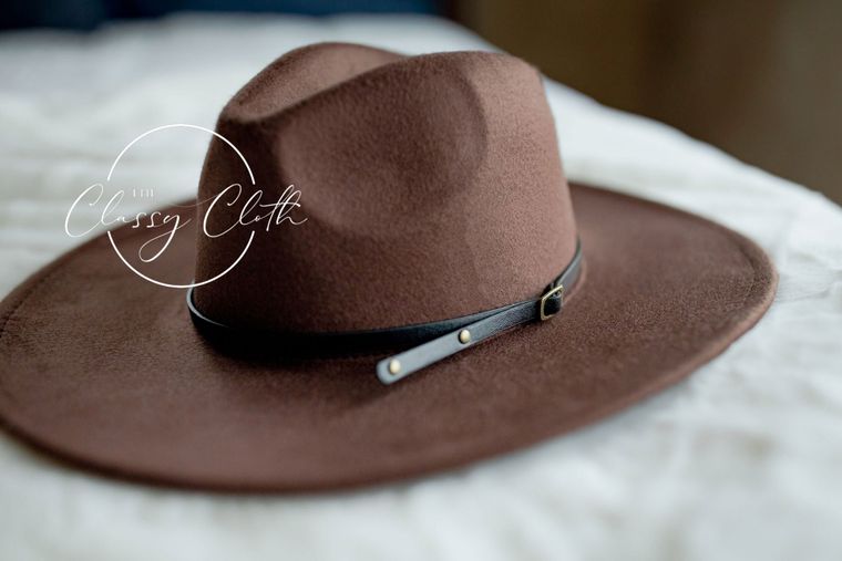 The Classy Cloth Wide Brim Hat w/ Belt - RTS