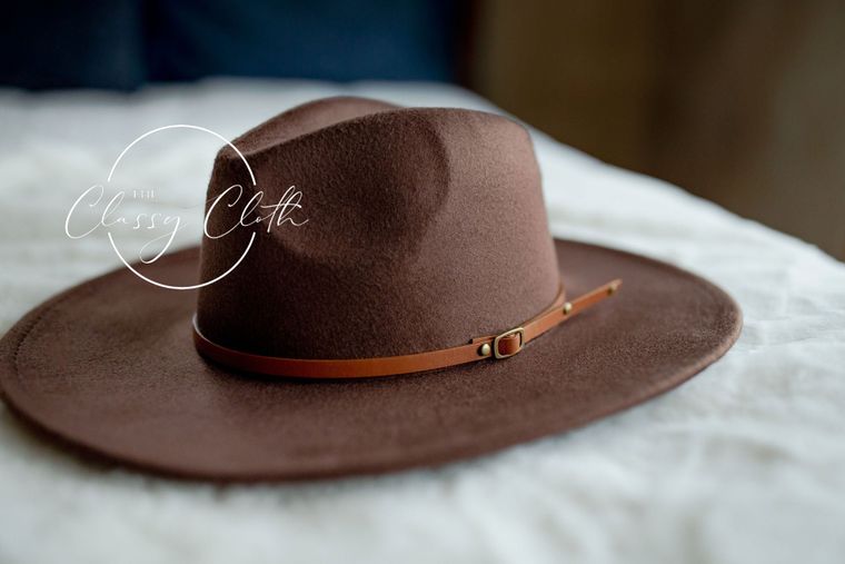 The Classy Cloth Wide Brim Hat w/ Belt - RTS