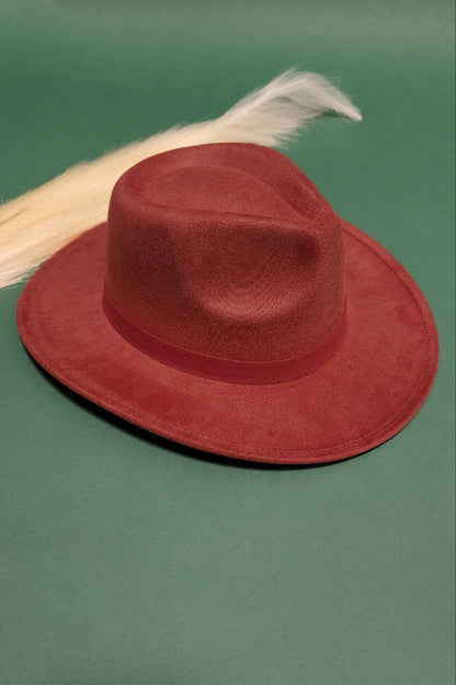 Velvet Suede Panama Cowboy Hat with Belt