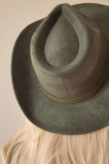 Velvet Suede Panama Cowboy Hat with Belt